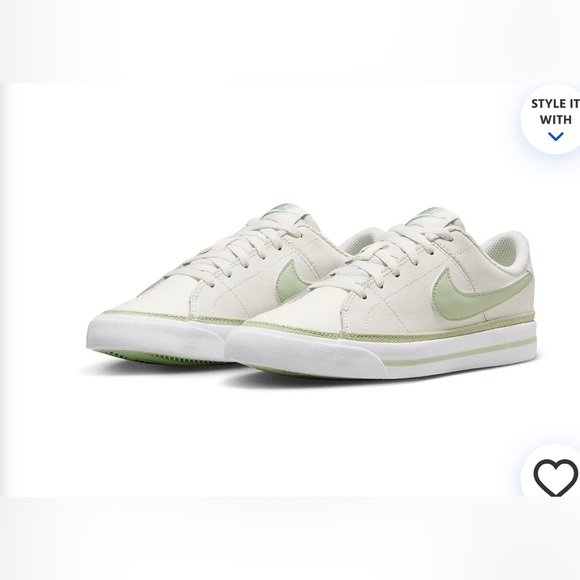 NIKE Court Legacy GS Low in Beige / Light Green (4.5Y/ 6W) - Picture 1 of 14